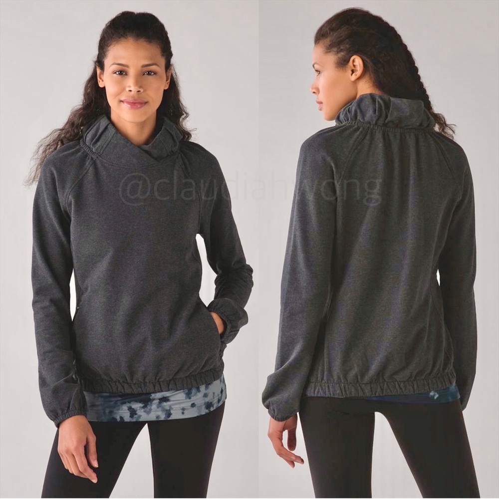 LULULEMON After All Pullover Sweatshirt in Heathered Black Grey